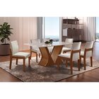 Conjunto Sala De Jantar Mesa Vitória 1,80x0,90 Com 06 Cadeira