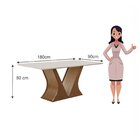 Conjunto Sala De Jantar Mesa Vitória 1,80x0,90 Com 06 Cadeira