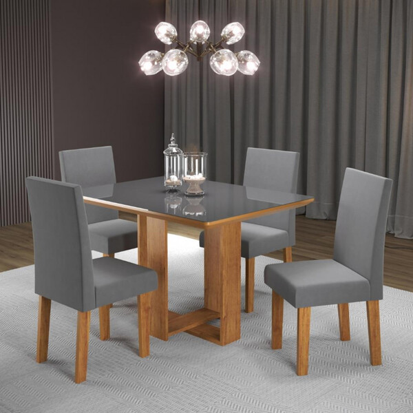 Conjunto Sala De Jantar Micaela 4 Cadeiras Venus Viero