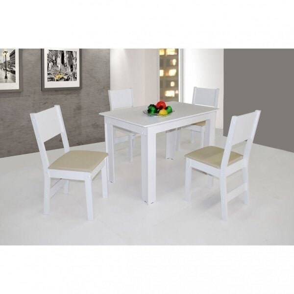 Conjunto Sala De Jantar Milena Com 4 Cadeiras Móveis São Carl