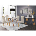 Conjunto Sala De Jantar Mônaco Mesa Pé Palito E 4 Cadeiras Mó