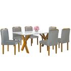 Conjunto Sala De Jantar Munique 6 Cadeiras Imperatriz Veludo