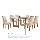 Conjunto Sala De Jantar Nápoles Tampo Vidro/mdf Com 6 Cadeira