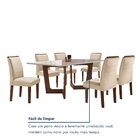 Conjunto Sala De Jantar Nápoles Tampo Vidro/mdf Com 6 Cadeira