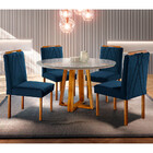 Conjunto Sala De Jantar Natalle 4 Lugares Mesa Redonda 1,2m E