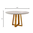 Conjunto Sala De Jantar Natalle 4 Lugares Mesa Redonda Tampo