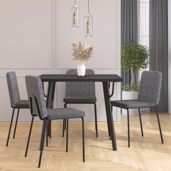 Conjunto Sala De Jantar Orbit 80x80cm Tampo Mdp Com 4 Cadeira