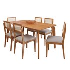 Conjunto Sala De Jantar Papaia 180cm Sem Vidro Com 6 Cadeiras