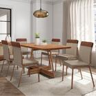 Conjunto Sala De Jantar Paris 6 Cadeiras Carraro Areia/rose/n