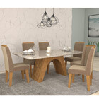 Conjunto Sala De Jantar Patricia  160cm 6 Cadeiras Milena Com