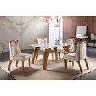 Conjunto Sala De Jantar Porto Dallas Mesa Tampo Mdf/vidro E 4