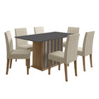 Conjunto Sala De Jantar Retangular Mesa Amalia 160cm E 06 Cad