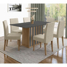 Conjunto Sala De Jantar Retangular Mesa Amalia 160cm E 06 Cad