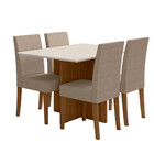 Conjunto Sala De Jantar Retangular Mesa Helo 90cm E 04 Cadeir