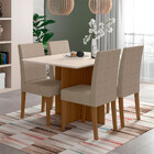 Conjunto Sala De Jantar Retangular Mesa Helo 90cm E 04 Cadeir