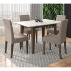 Conjunto Sala De Jantar Retangular Mesa Kate 136cm E 04 Cadei