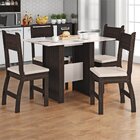 Conjunto Sala De Jantar Retangular Mesa Milano 108cm Com 4 Ca