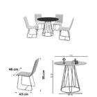 Conjunto Sala De Jantar Rubi Preto Com 4 Cadeiras Estrutura M