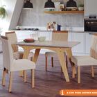 Conjunto Sala De Jantar Selena 130x80 Tampo Mdf/vidro 4 Cadei