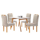 Conjunto Sala De Jantar Slim Mesa Pé Palito E 4 Cadeiras Mona