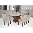 Conjunto Sala De Jantar Tampo De Vidro 6 Cadeiras Recife Móve