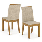 Conjunto Sala De Jantar Tampo Mdf Canto Reto 120 Cm 04 Cadeir