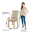 Conjunto Sala De Jantar Tampo Mdf Canto Reto 120 Cm 04 Cadeir