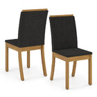 Conjunto Sala De Jantar Tampo Mdf Canto Reto 120 Cm 04 Cadeir