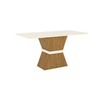 Conjunto Sala De Jantar Tampo Mdf Canto Reto 160 Cm 06 Cadeir