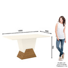 Conjunto Sala De Jantar Tampo Mdf Canto Reto 160cm 06 Cadeira