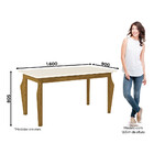 Conjunto Sala De Jantar Tampo Mdf Canto Reto Com Vidro 160 Cm