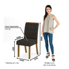 Conjunto Sala de Jantar Tampo MDF Com Vidro 120 Cm com 4 cade