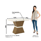 Conjunto Sala De Jantar Tampo Mdf Com Vidro Canto Arredondado