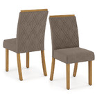 Conjunto Sala De Jantar Tampo Mdf Com Vidro Canto Arredondado