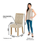 Conjunto Sala De Jantar Tampo Mdf Com Vidro Canto Arredondado