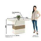 Conjunto Sala De Jantar Tampo Mdf Com Vidro Canto Arredondado