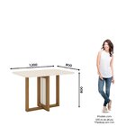 Conjunto Sala De Jantar Tampo Mdf/vidro 4 Cadeiras Marie Natu