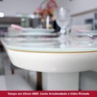 Conjunto Sala De Jantar Tampo Mdf/vidro 6 Cadeiras Geovana Na