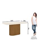 Conjunto Sala De Jantar Tampo Mdf/vidro 6 Cadeiras Geovana Na