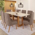 Conjunto Sala De Jantar Tampo Mdf/vidro 8 Cadeiras Michelle N