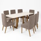 Conjunto Sala De Jantar Tampo Mdf/vidro 8 Cadeiras Michelle N