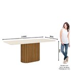 Conjunto Sala De Jantar Tampo Mdf/vidro 8 Cadeiras Mira Natur