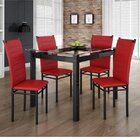 Conjunto Sala De Jantar Tokio Mesa 4 Cadeiras Preto/vermelho