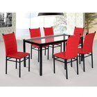 Conjunto Sala De Jantar Tokio Mesa 6 Cadeiras Preto/vermelho