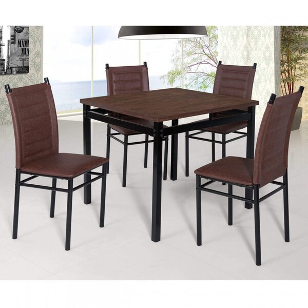 Conjunto Sala De Jantar Tokio Mesa Riviera 4 Cadeiras Preto/c