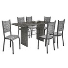 Conjunto Sala De Jantar Tubular 6 Lugares Retangular Mesa Tam