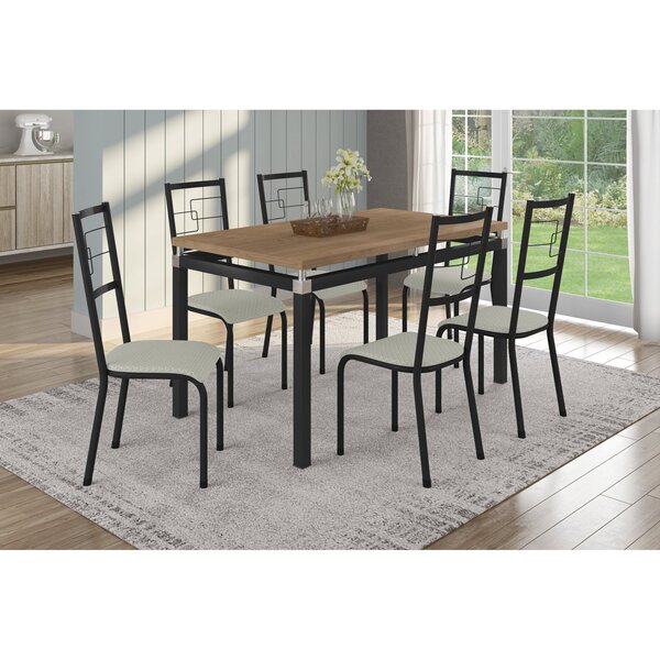 Conjunto Sala De Jantar Tubular Mesa Copenhague Com 6 Cadeira