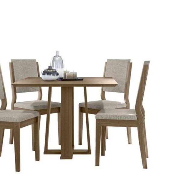 Conjunto Sala De Jantar Valencia 1 00m X 1 00m E 4 Cadeiras C