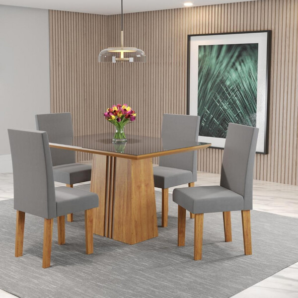 Conjunto Sala De Jantar Valeria 4 Cadeiras Venus Viero