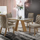 Conjunto Sala De Jantar Viena Madri Mesa Tampo Mdf E Vidro 4
